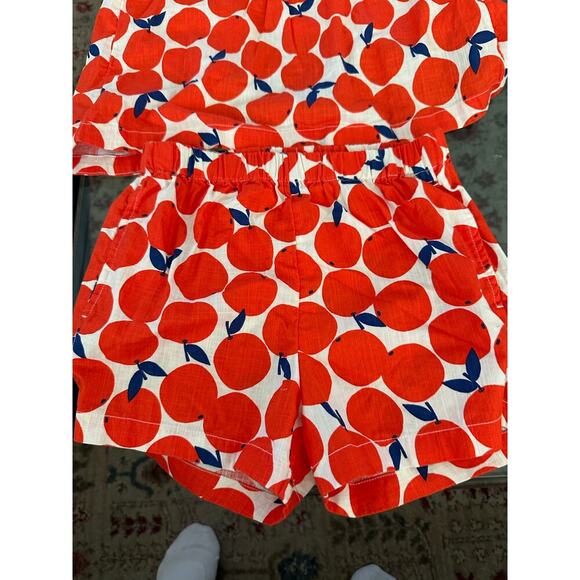 Hanna Andersson Girls Print Cross Back Cotton Poplin Tank Top & Bottom Size 6-7 - Picture 3 of 8